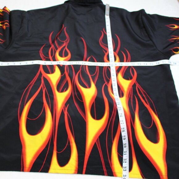 Dragonfly Graphic Flames Button Shirt (4XL) - Picture 6 of 8